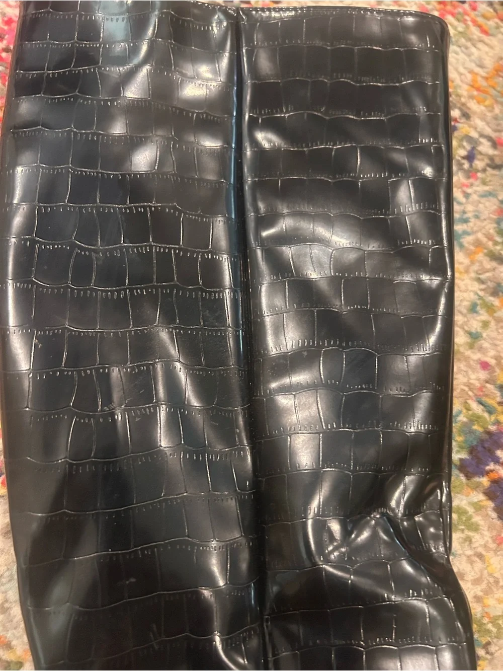Black Patent Knee-High Stiletto Boots